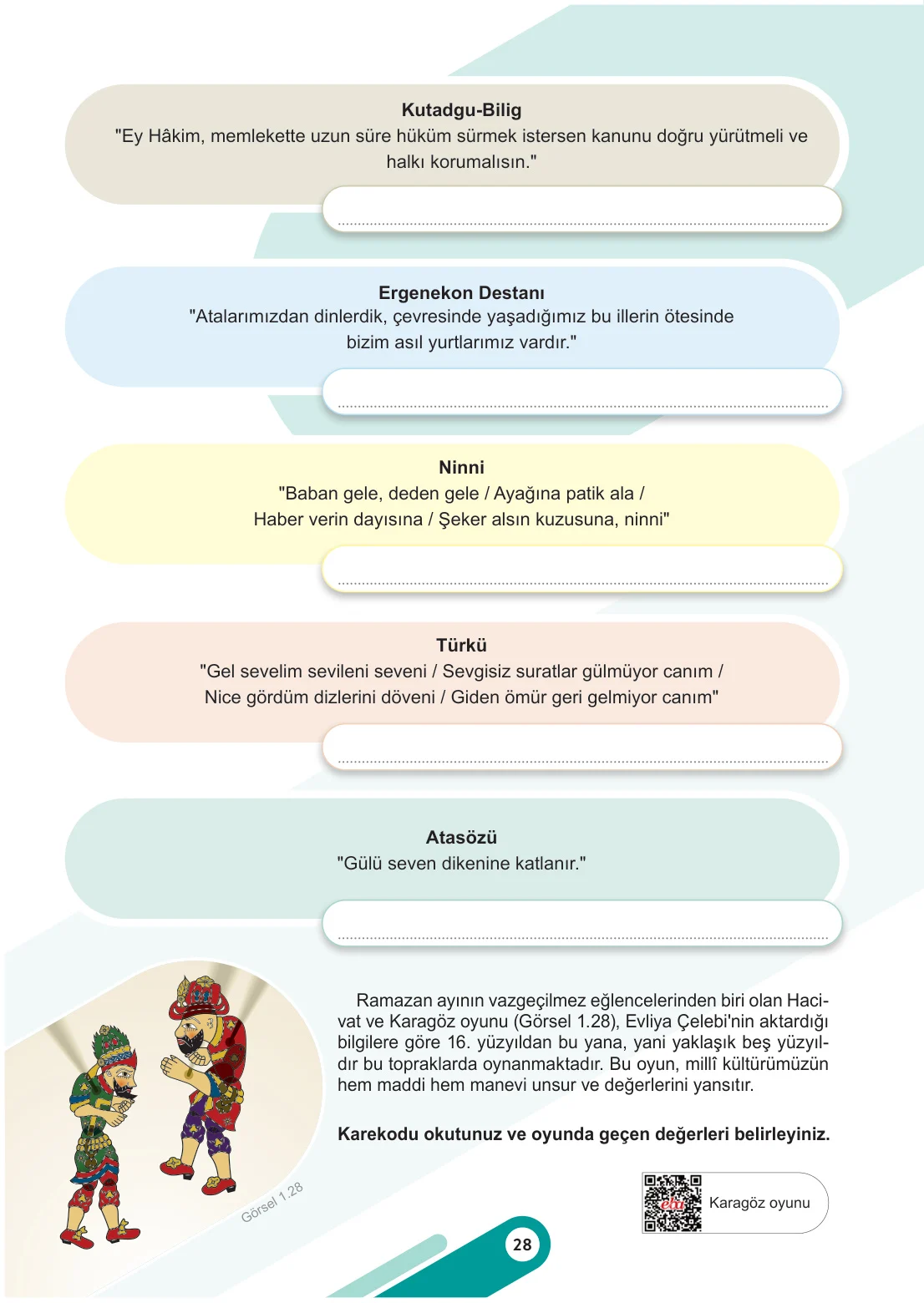 6. Sınıf Sosyal Bilgiler Ders Kitabı Cevapları Meb Yayınları 1. Kitap Sayfa 28