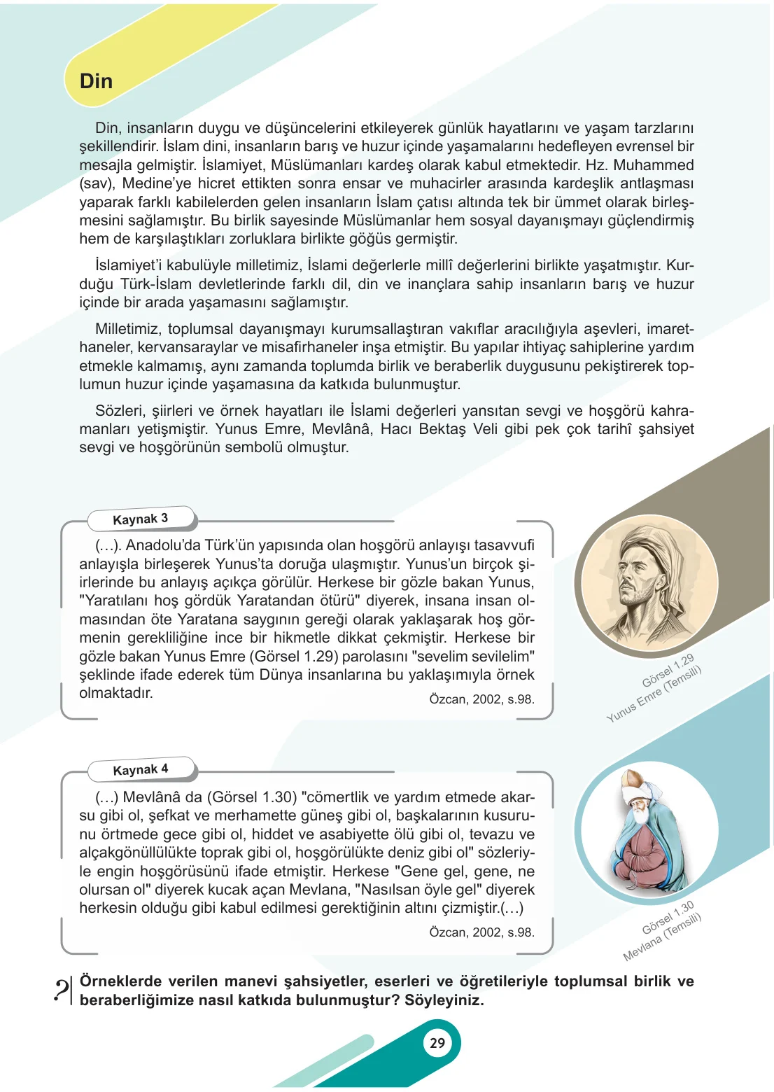 6. Sınıf Sosyal Bilgiler Ders Kitabı Cevapları Meb Yayınları 1. Kitap Sayfa 29