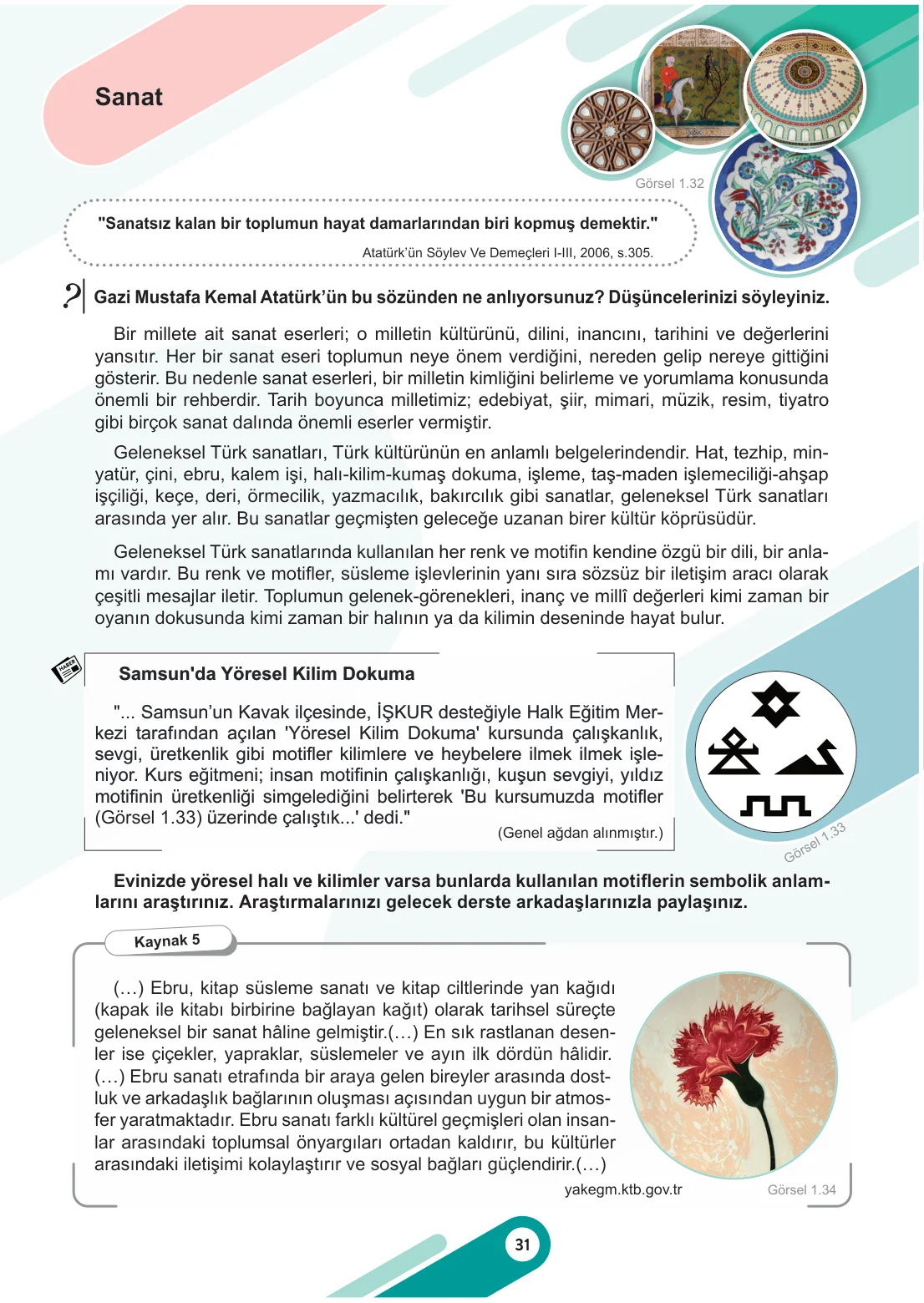 6. Sınıf Sosyal Bilgiler Ders Kitabı Cevapları Meb Yayınları 1. Kitap Sayfa 31
