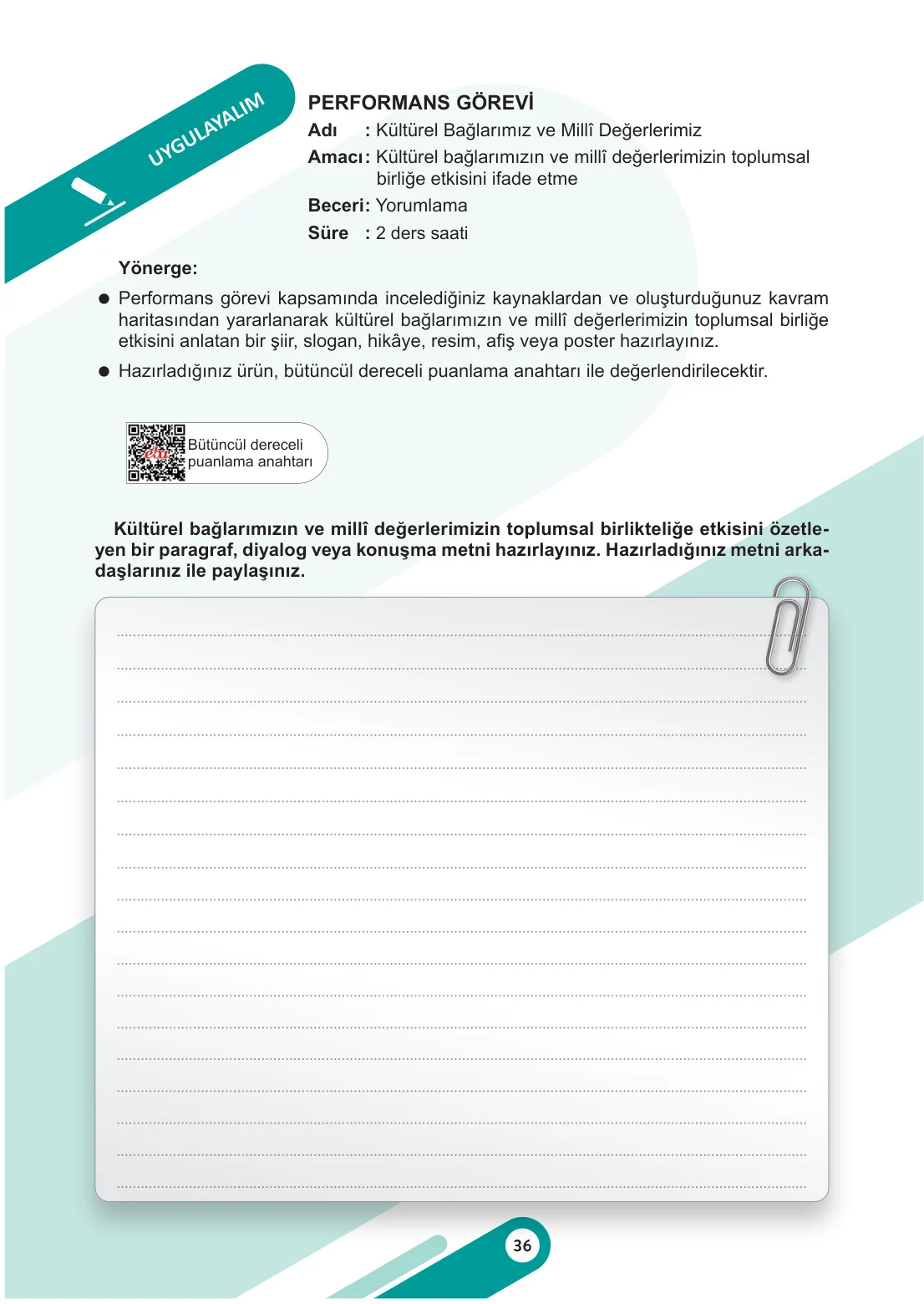 6. Sınıf Sosyal Bilgiler Ders Kitabı Cevapları Meb Yayınları 1. Kitap Sayfa 36