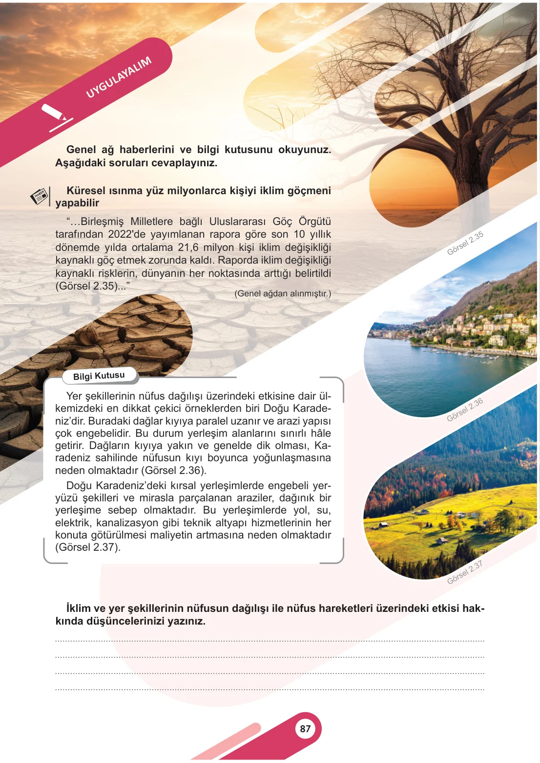 6. Sınıf Sosyal Bilgiler Ders Kitabı Cevapları Meb Yayınları 1. Kitap Sayfa 87