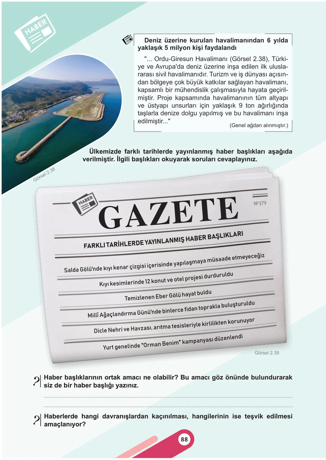 6. Sınıf Sosyal Bilgiler Ders Kitabı Cevapları Meb Yayınları 1. Kitap Sayfa 88
