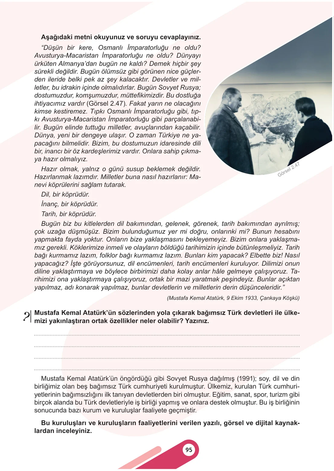 6. Sınıf Sosyal Bilgiler Ders Kitabı Cevapları Meb Yayınları 1. Kitap Sayfa 95