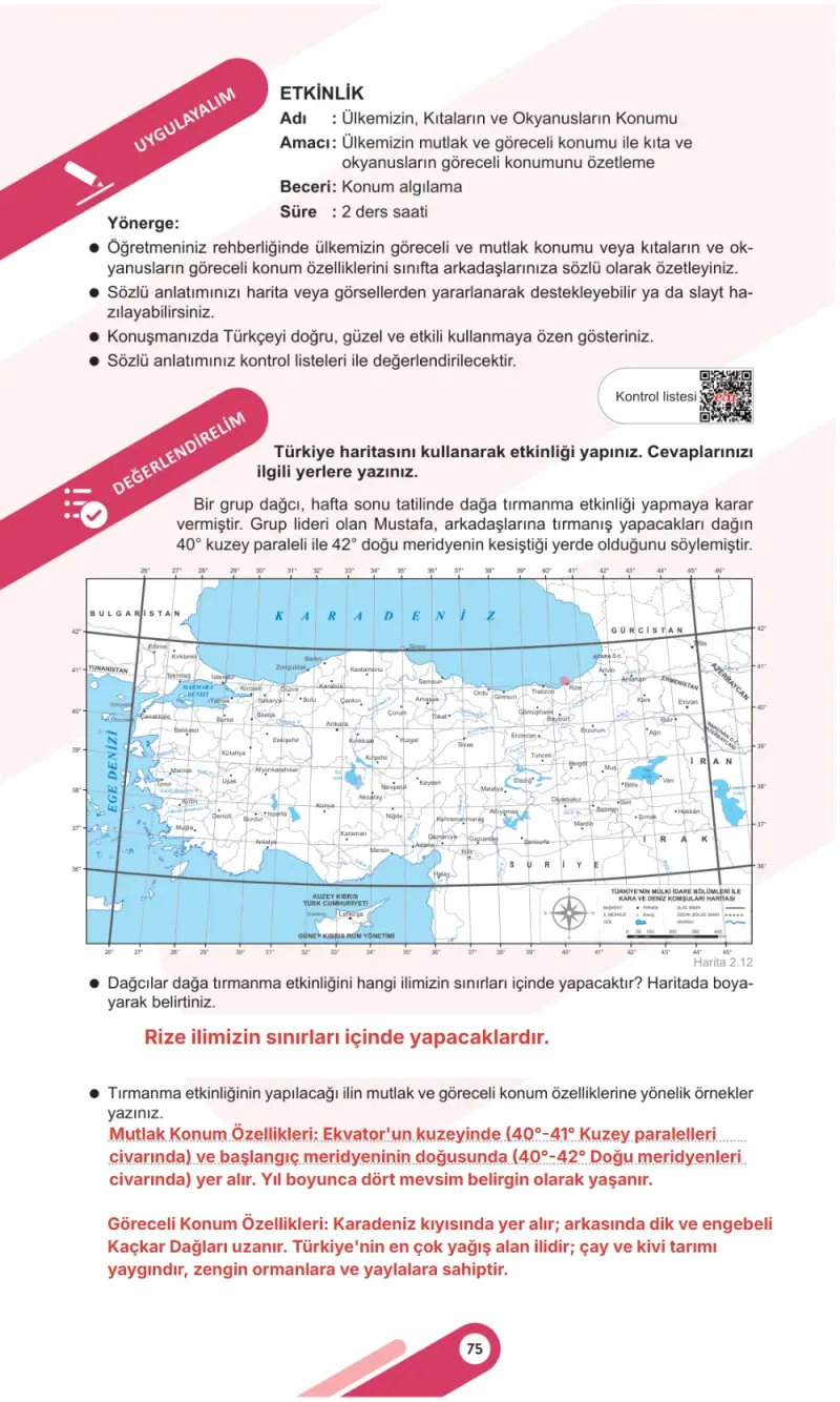 6. Sınıf Sosyal Bilgiler Ders Kitabı Cevapları Meb Yayınları 1. Kitap Sayfa 75 Çözüm Görseli
