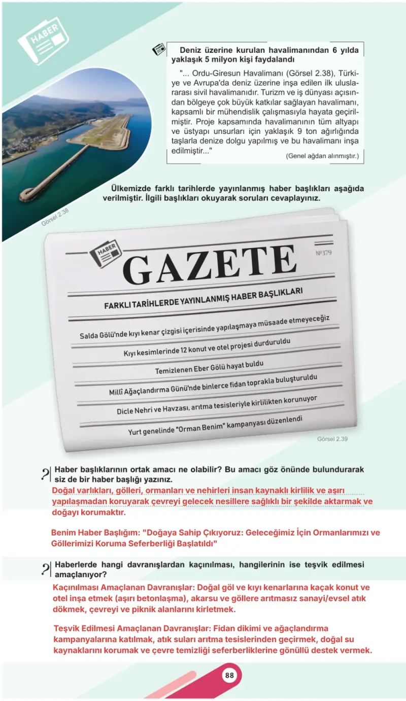 6. Sınıf Sosyal Bilgiler Ders Kitabı Cevapları Meb Yayınları 1. Kitap Sayfa 88 Çözüm Görseli