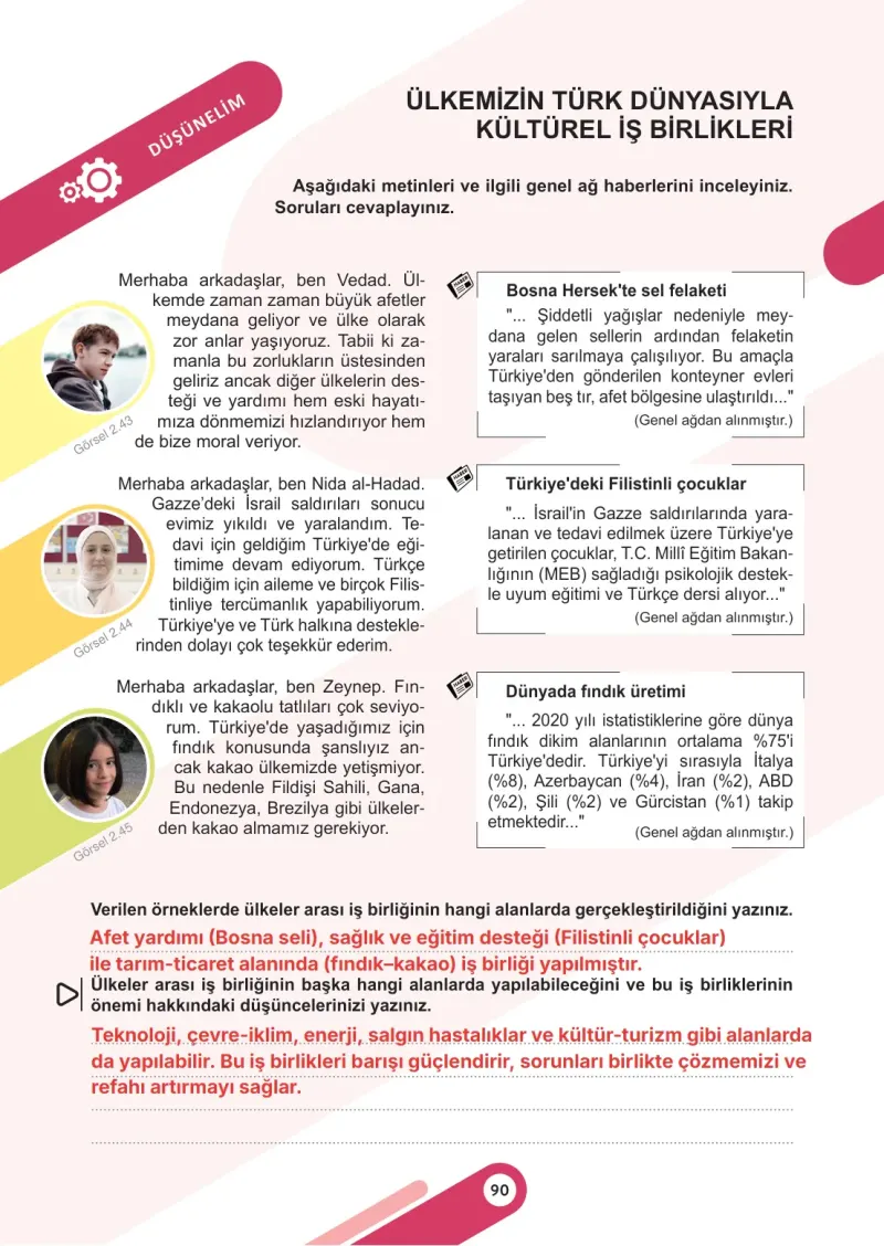 6. Sınıf Sosyal Bilgiler Ders Kitabı Cevapları Meb Yayınları 1. Kitap Sayfa 90 Çözüm Görseli