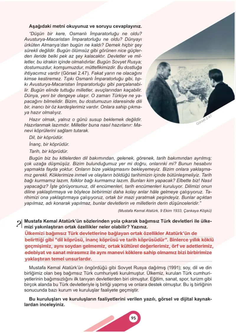 6. Sınıf Sosyal Bilgiler Ders Kitabı Cevapları Meb Yayınları 1. Kitap Sayfa 95 Çözüm Görseli