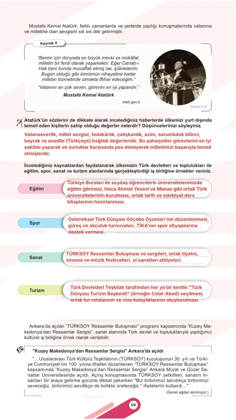 6. Sınıf Sosyal Bilgiler Ders Kitabı Cevapları Meb Yayınları 1. Kitap Sayfa 99 Çözüm Görseli