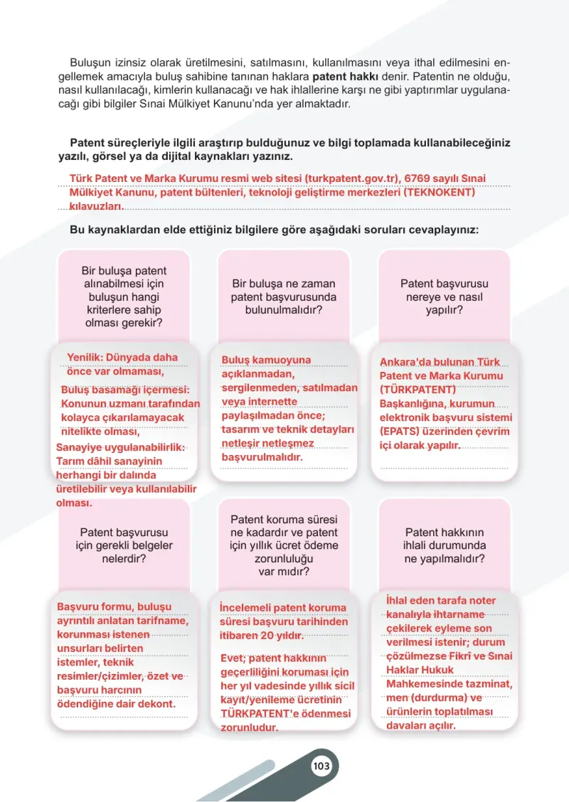 6. Sınıf Sosyal Bilgiler Ders Kitabı Cevapları Meb Yayınları 2. Kitap Sayfa 103 Çözüm Görseli