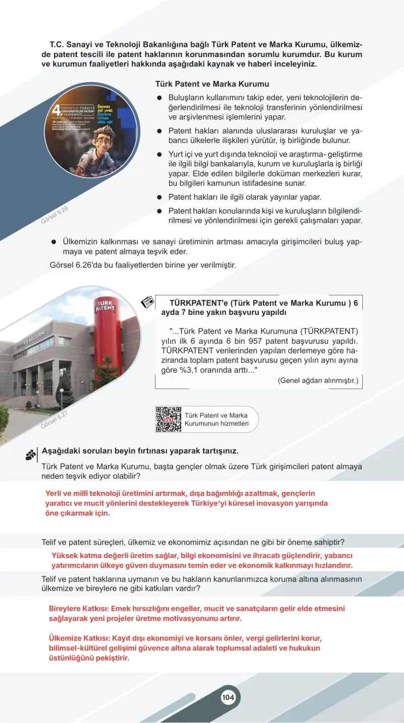 6. Sınıf Sosyal Bilgiler Ders Kitabı Cevapları Meb Yayınları 2. Kitap Sayfa 104 Çözüm Görseli