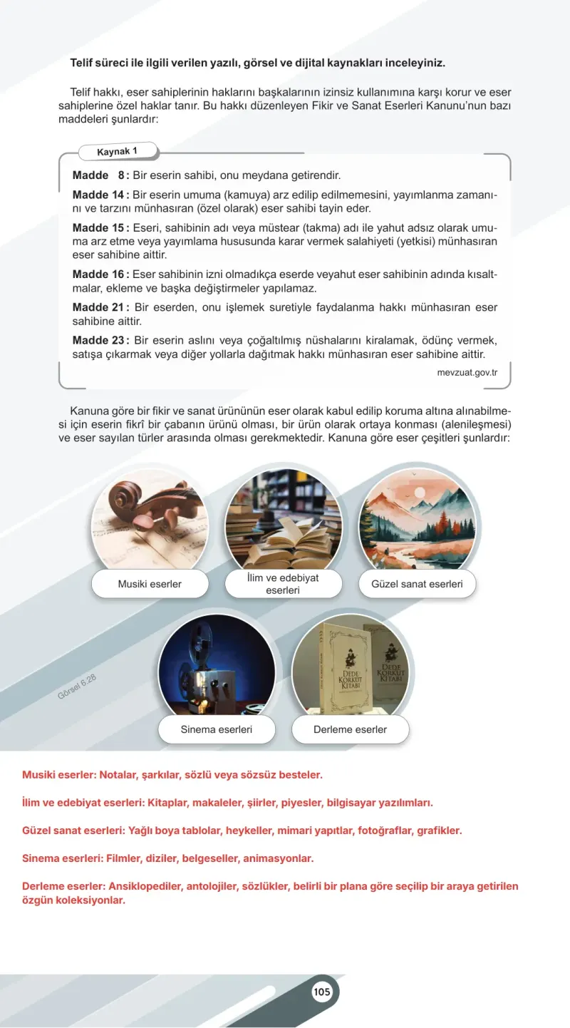 6. Sınıf Sosyal Bilgiler Ders Kitabı Cevapları Meb Yayınları 2. Kitap Sayfa 105 Çözüm Görseli