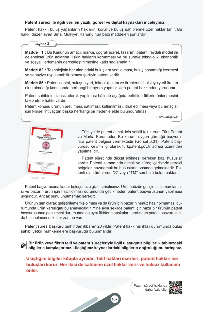 6. Sınıf Sosyal Bilgiler Ders Kitabı Cevapları Meb Yayınları 2. Kitap Sayfa 107 Çözüm Görseli
