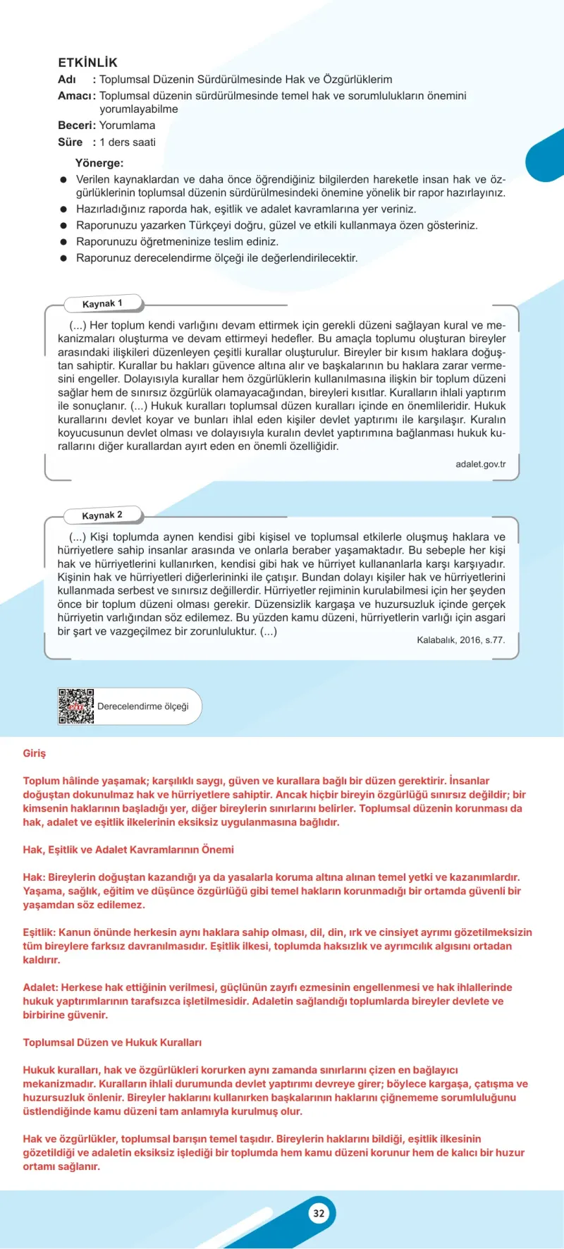 6. Sınıf Sosyal Bilgiler Ders Kitabı Cevapları Meb Yayınları 2. Kitap Sayfa 32 Çözüm Görseli