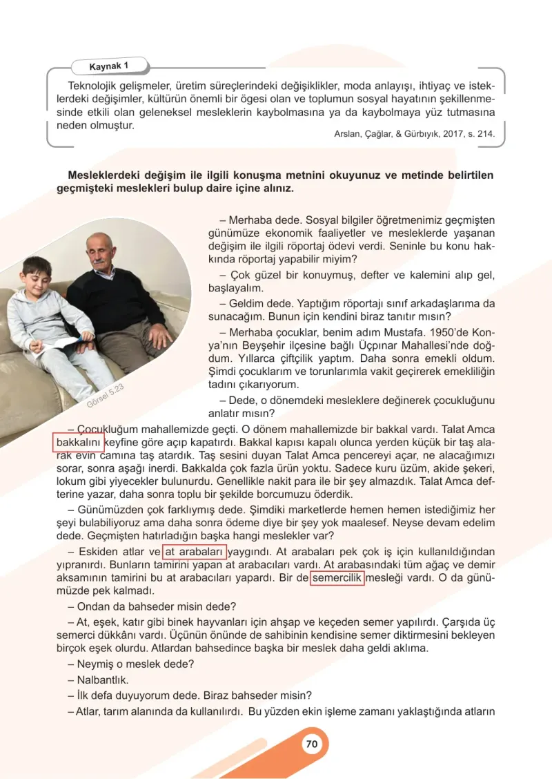 6. Sınıf Sosyal Bilgiler Ders Kitabı Cevapları Meb Yayınları 2. Kitap Sayfa 70 Çözüm Görseli