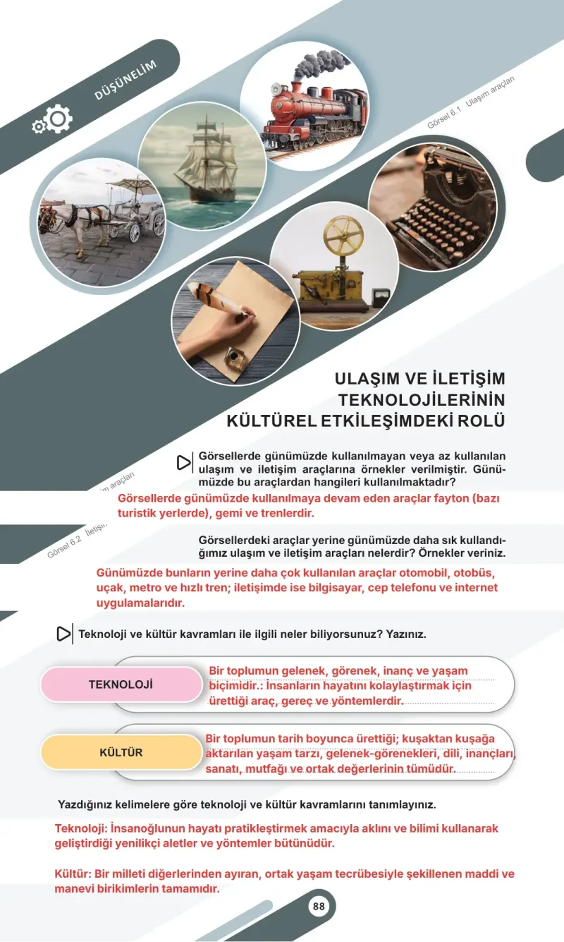 6. Sınıf Sosyal Bilgiler Ders Kitabı Cevapları Meb Yayınları 2. Kitap Sayfa 88 Çözüm Görseli