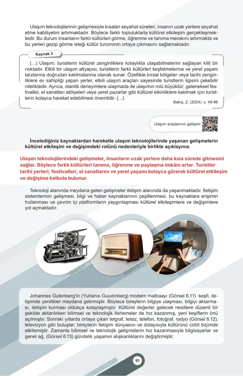 6. Sınıf Sosyal Bilgiler Ders Kitabı Cevapları Meb Yayınları 2. Kitap Sayfa 91 Çözüm Görseli