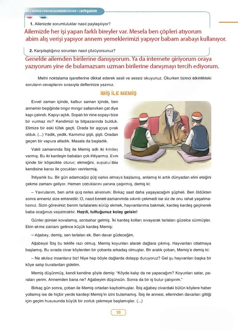 6. Sınıf Türkçe Ders Kitabı Cevapları Anka Yayınları Sayfa 10 Çözüm Görseli