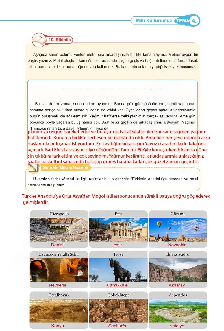 6. Sınıf Türkçe Ders Kitabı Cevapları Anka Yayınları Sayfa 109 Çözüm Görseli