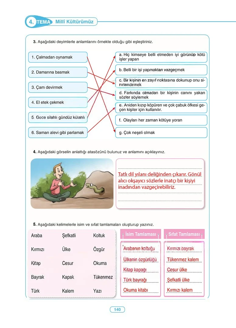 6. Sınıf Türkçe Ders Kitabı Cevapları Anka Yayınları Sayfa 140 Çözüm Görseli