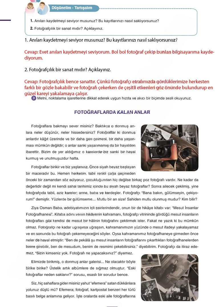 6. Sınıf Türkçe Ders Kitabı Cevapları Anka Yayınları Sayfa 155 Çözüm Görseli