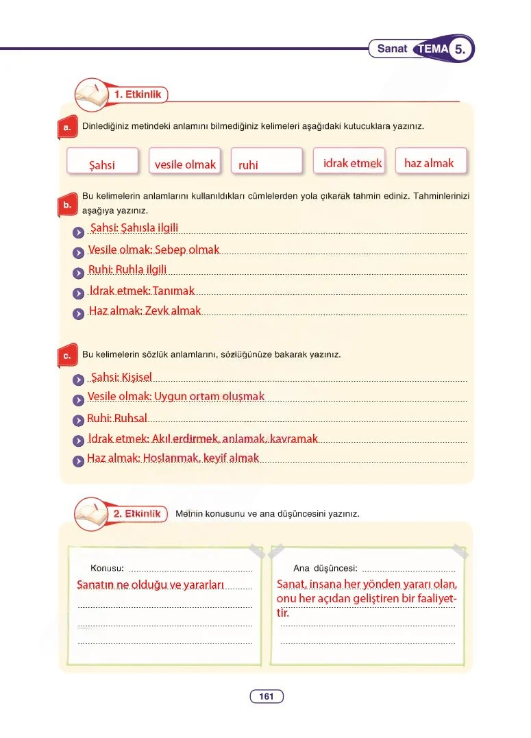 6. Sınıf Türkçe Ders Kitabı Cevapları Anka Yayınları Sayfa 161 Çözüm Görseli