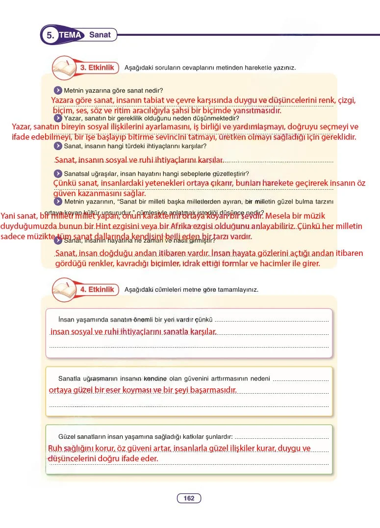 6. Sınıf Türkçe Ders Kitabı Cevapları Anka Yayınları Sayfa 162 Çözüm Görseli
