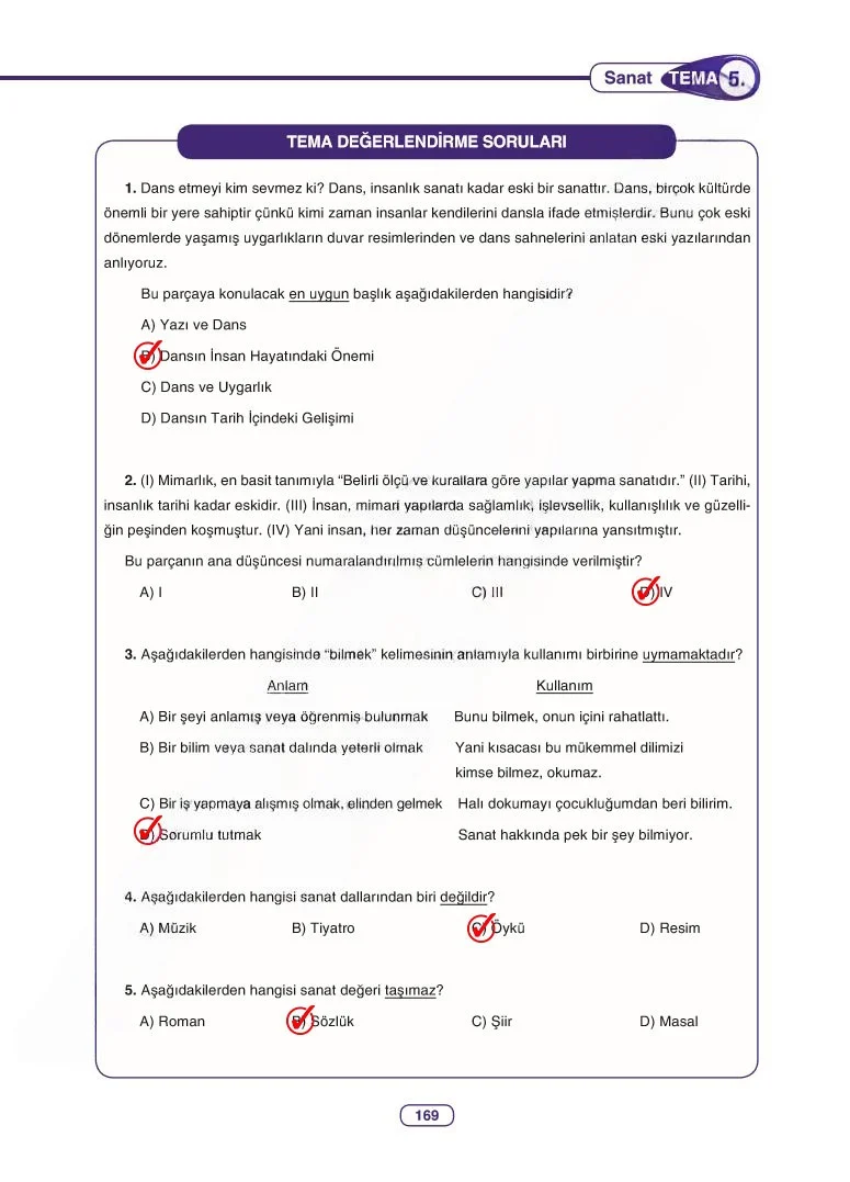 6. Sınıf Türkçe Ders Kitabı Cevapları Anka Yayınları Sayfa 169 Çözüm Görseli