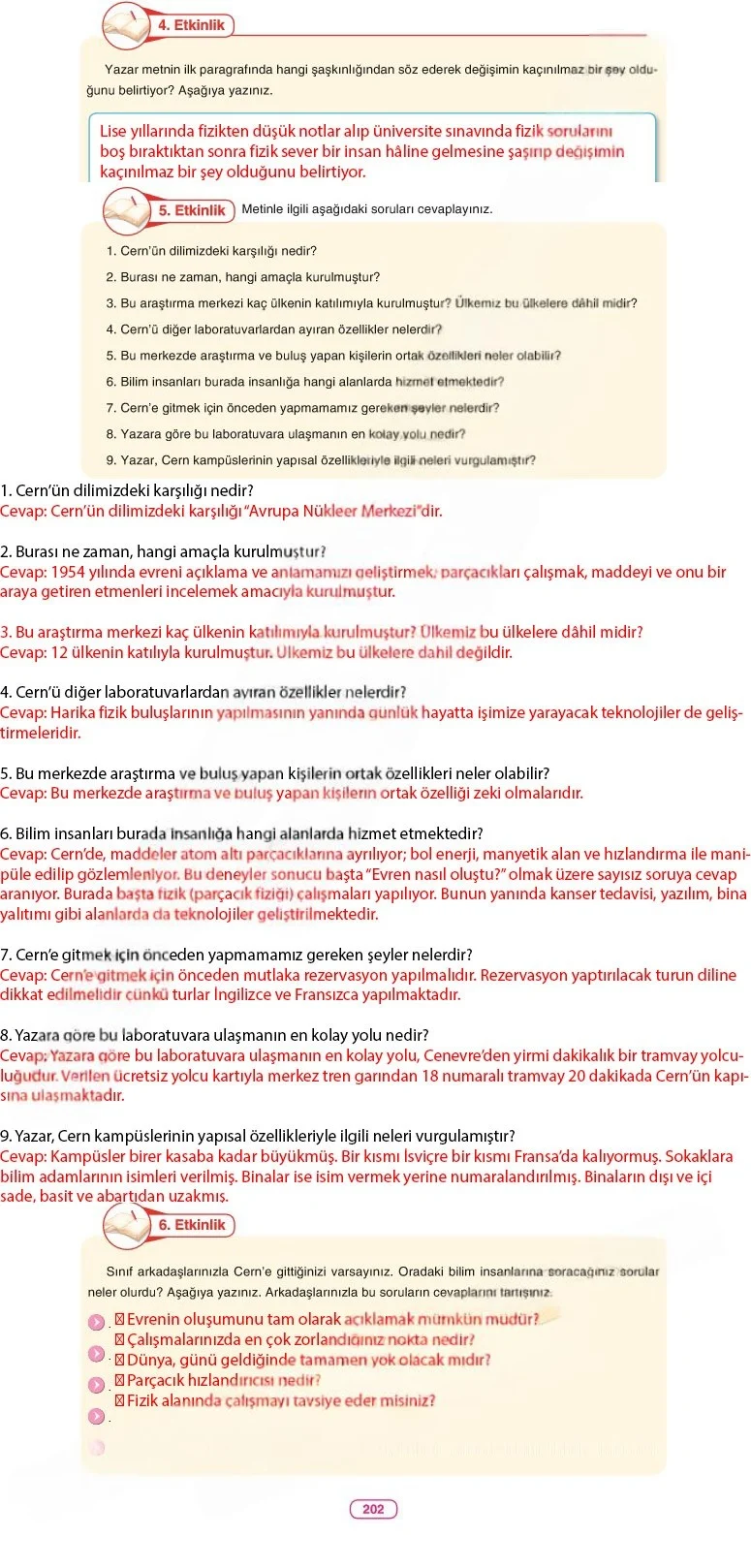 6. Sınıf Türkçe Ders Kitabı Cevapları Anka Yayınları Sayfa 202 Çözüm Görseli