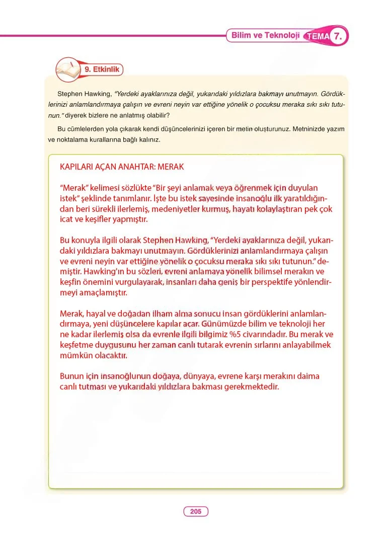 6. Sınıf Türkçe Ders Kitabı Cevapları Anka Yayınları Sayfa 205 Çözüm Görseli