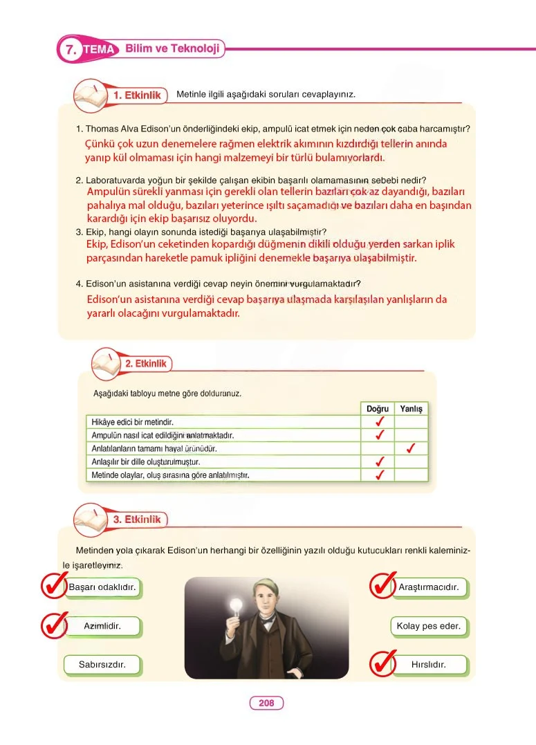 6. Sınıf Türkçe Ders Kitabı Cevapları Anka Yayınları Sayfa 208 Çözüm Görseli
