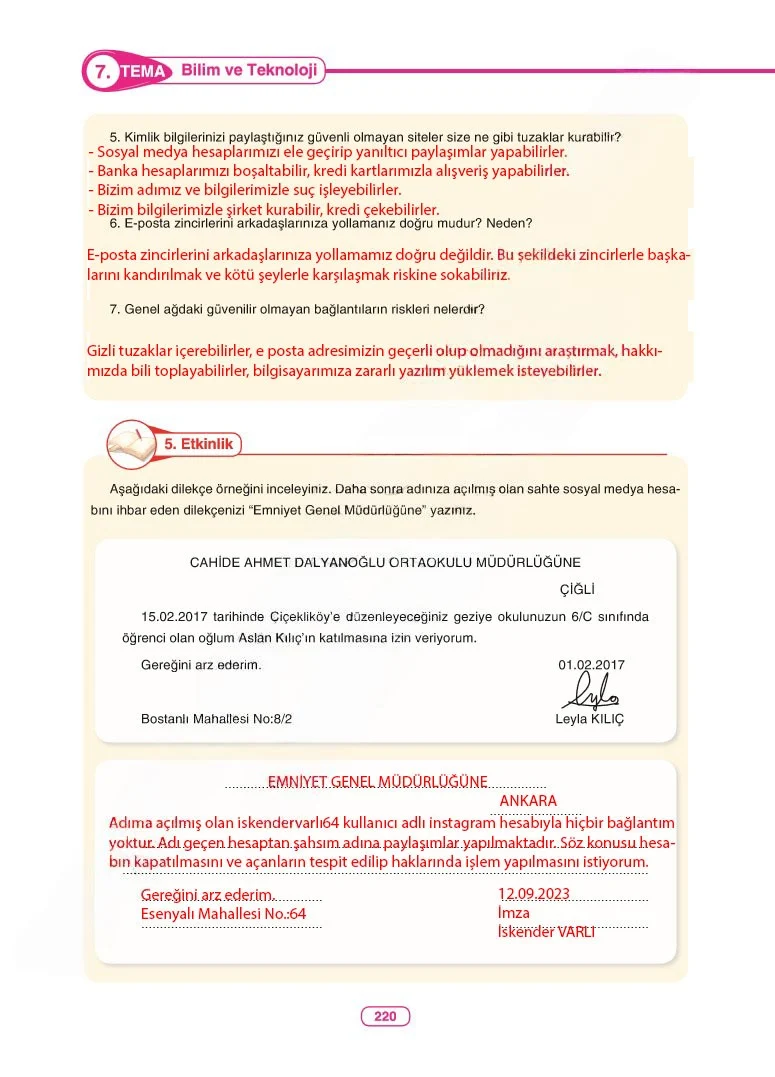 6. Sınıf Türkçe Ders Kitabı Cevapları Anka Yayınları Sayfa 220 Çözüm Görseli