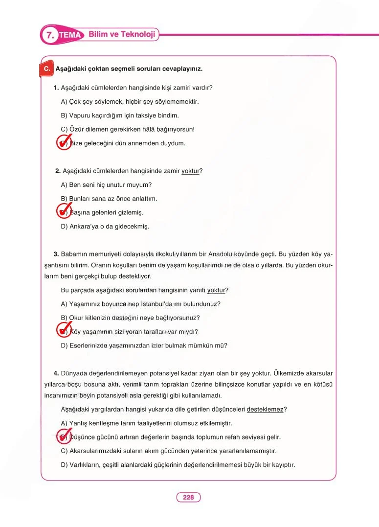 6. Sınıf Türkçe Ders Kitabı Cevapları Anka Yayınları Sayfa 228 Çözüm Görseli