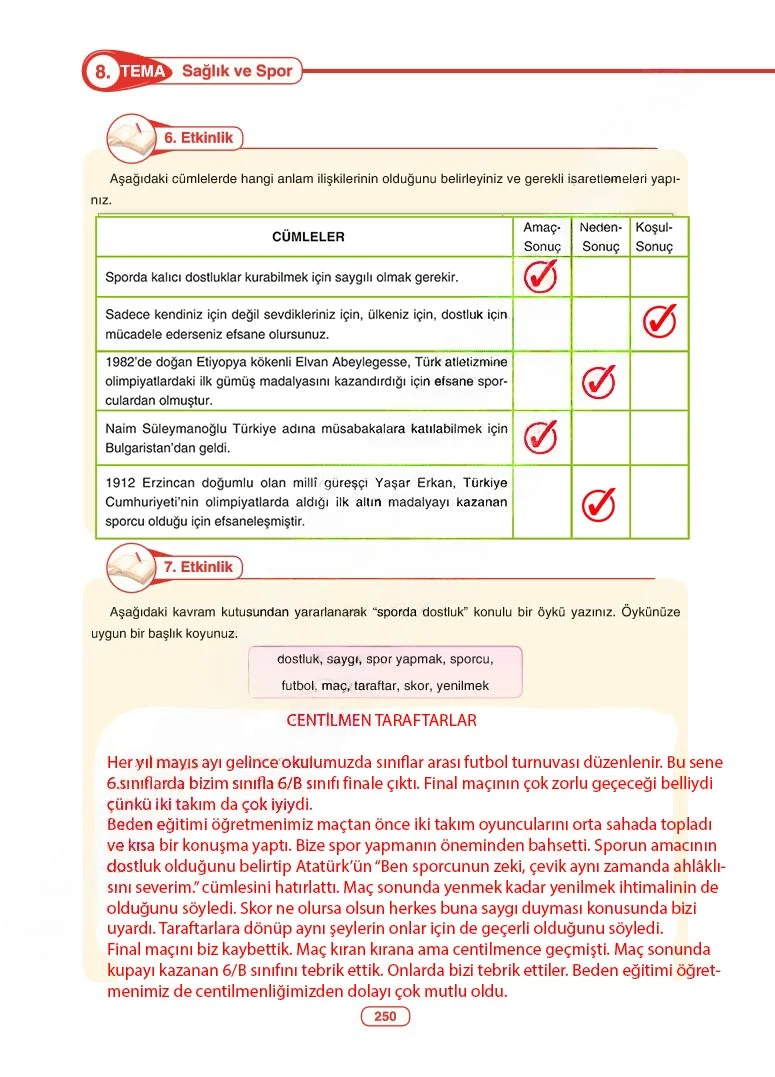 6. Sınıf Türkçe Ders Kitabı Cevapları Anka Yayınları Sayfa 250 Çözüm Görseli
