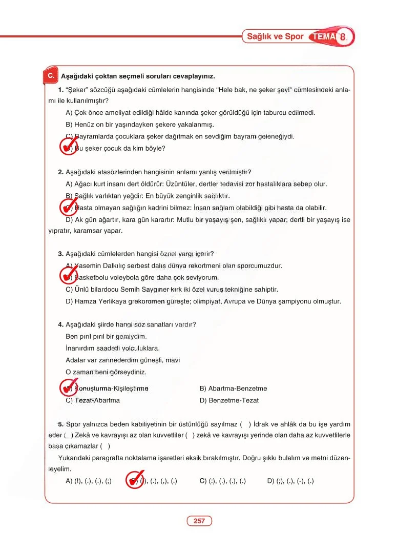6. Sınıf Türkçe Ders Kitabı Cevapları Anka Yayınları Sayfa 257 Çözüm Görseli