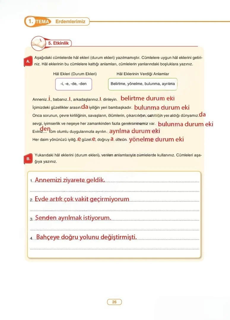 6. Sınıf Türkçe Ders Kitabı Cevapları Anka Yayınları Sayfa 26 Çözüm Görseli