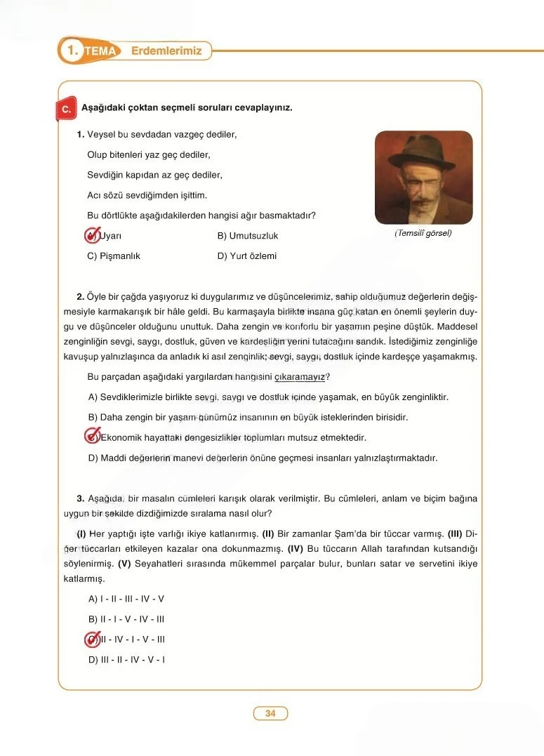 6. Sınıf Türkçe Ders Kitabı Cevapları Anka Yayınları Sayfa 34 Çözüm Görseli