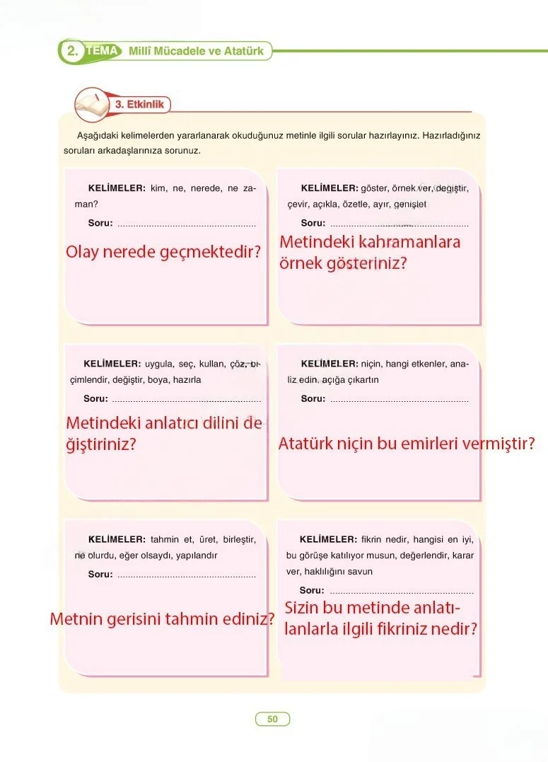 6. Sınıf Türkçe Ders Kitabı Cevapları Anka Yayınları Sayfa 50 Çözüm Görseli