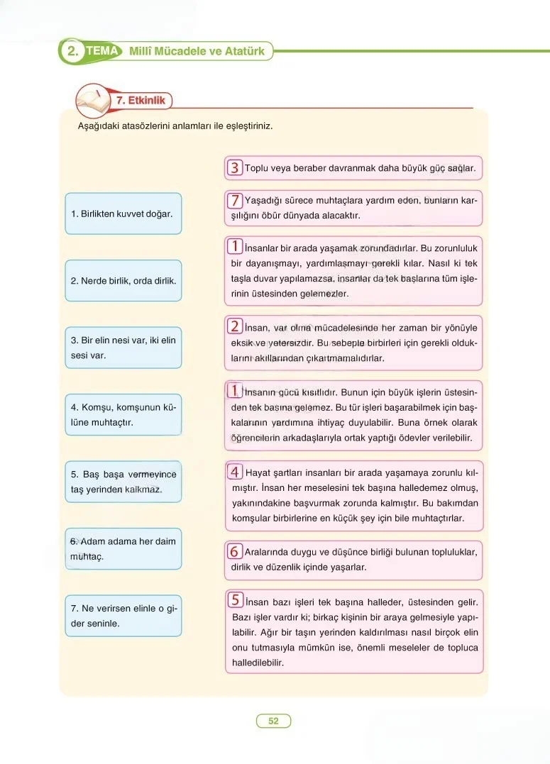 6. Sınıf Türkçe Ders Kitabı Cevapları Anka Yayınları Sayfa 52 Çözüm Görseli