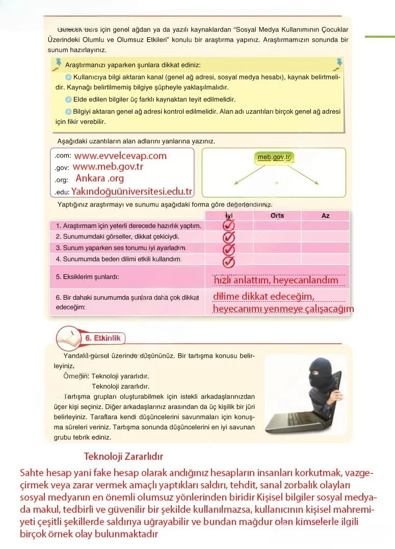 6. Sınıf Türkçe Ders Kitabı Cevapları Anka Yayınları Sayfa 58 Çözüm Görseli