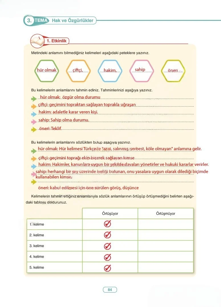 6. Sınıf Türkçe Ders Kitabı Cevapları Anka Yayınları Sayfa 84 Çözüm Görseli