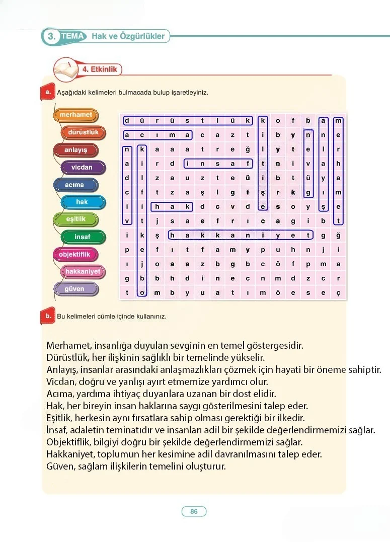 6. Sınıf Türkçe Ders Kitabı Cevapları Anka Yayınları Sayfa 86 Çözüm Görseli