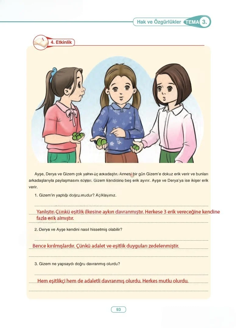 6. Sınıf Türkçe Ders Kitabı Cevapları Anka Yayınları Sayfa 93 Çözüm Görseli