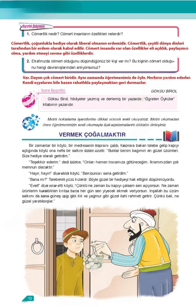 6. Sınıf Türkçe Ders Kitabı Cevapları Ata Yayınları Sayfa 10 Çözüm Görseli