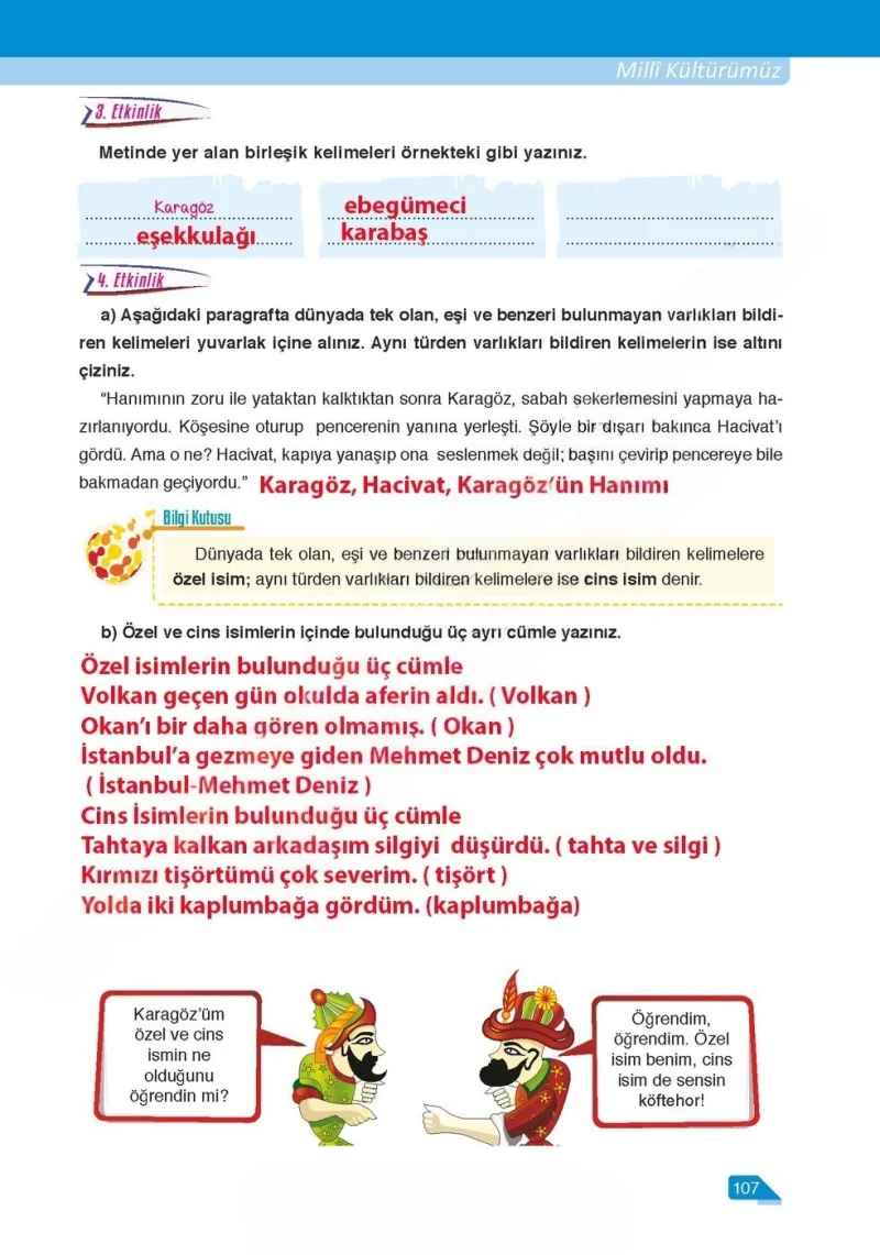 6. Sınıf Türkçe Ders Kitabı Cevapları Ata Yayınları Sayfa 107 Çözüm Görseli