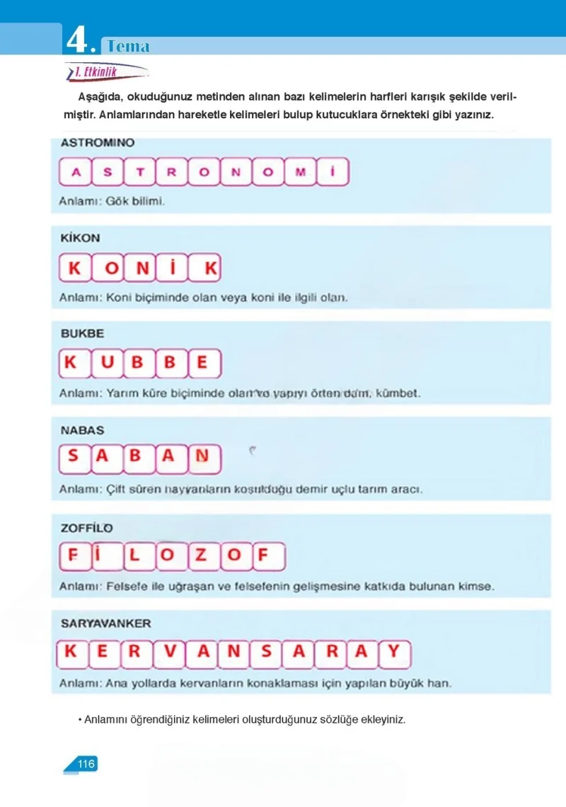 6. Sınıf Türkçe Ders Kitabı Cevapları Ata Yayınları Sayfa 116 Çözüm Görseli