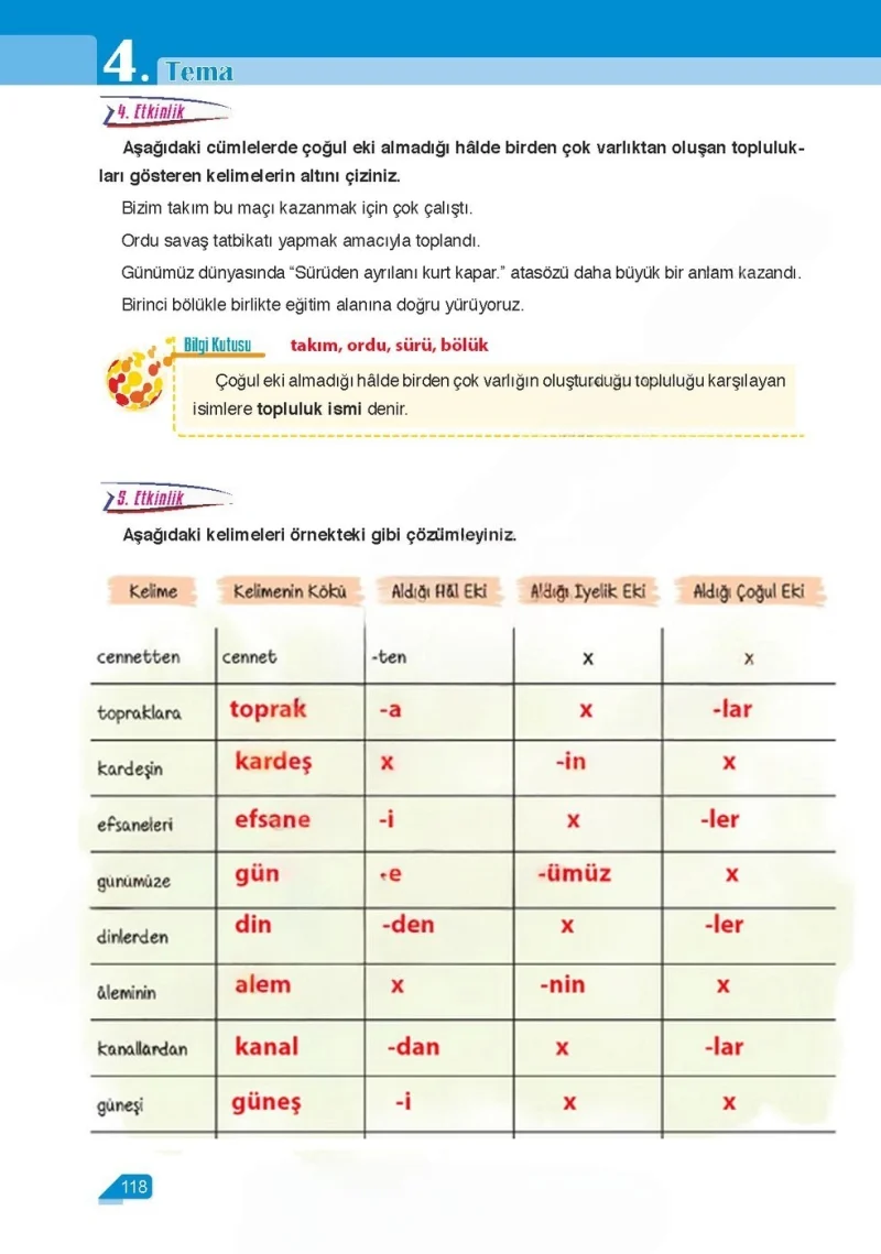 6. Sınıf Türkçe Ders Kitabı Cevapları Ata Yayınları Sayfa 118 Çözüm Görseli