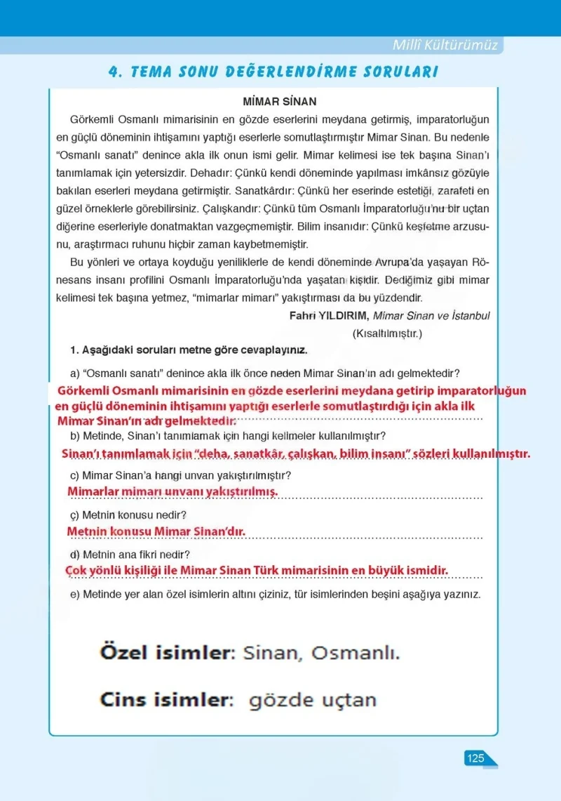 6. Sınıf Türkçe Ders Kitabı Cevapları Ata Yayınları Sayfa 125 Çözüm Görseli