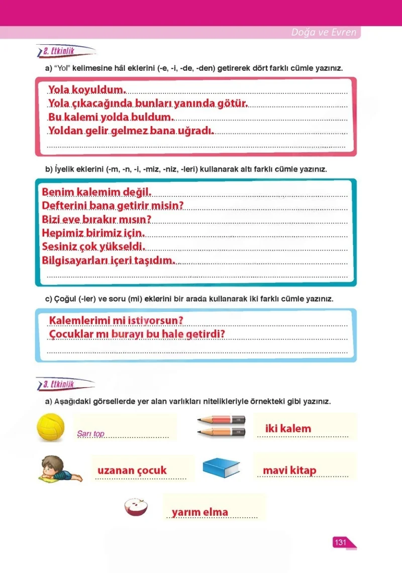 6. Sınıf Türkçe Ders Kitabı Cevapları Ata Yayınları Sayfa 131 Çözüm Görseli