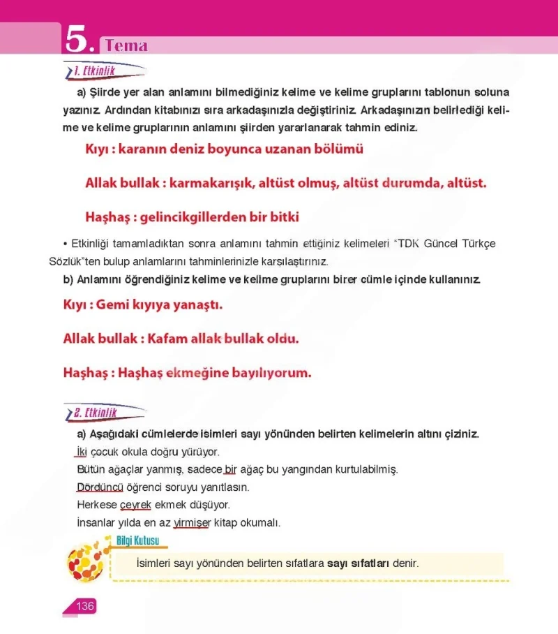 6. Sınıf Türkçe Ders Kitabı Cevapları Ata Yayınları Sayfa 136 Çözüm Görseli