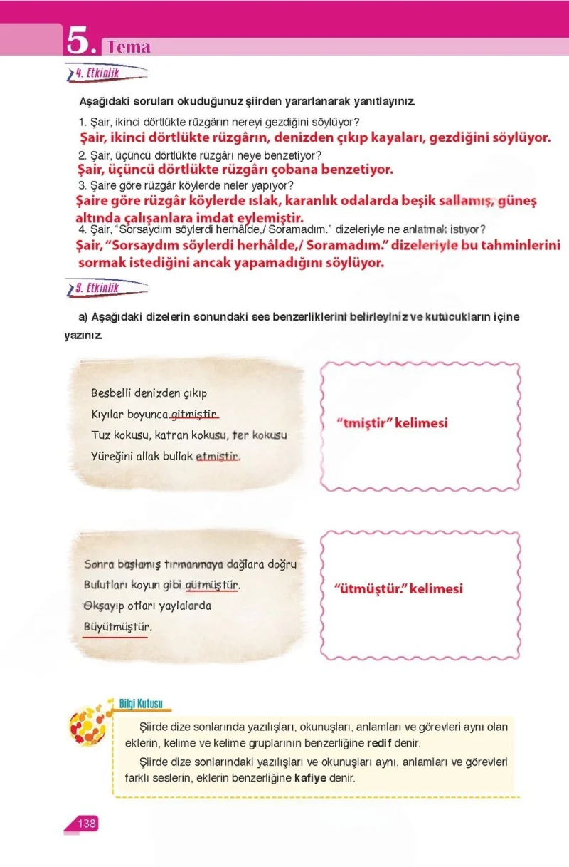 6. Sınıf Türkçe Ders Kitabı Cevapları Ata Yayınları Sayfa 138 Çözüm Görseli